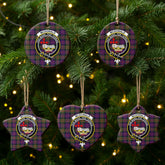 McDonald Modern Tartan Crest Christmas Ceramic Ornament